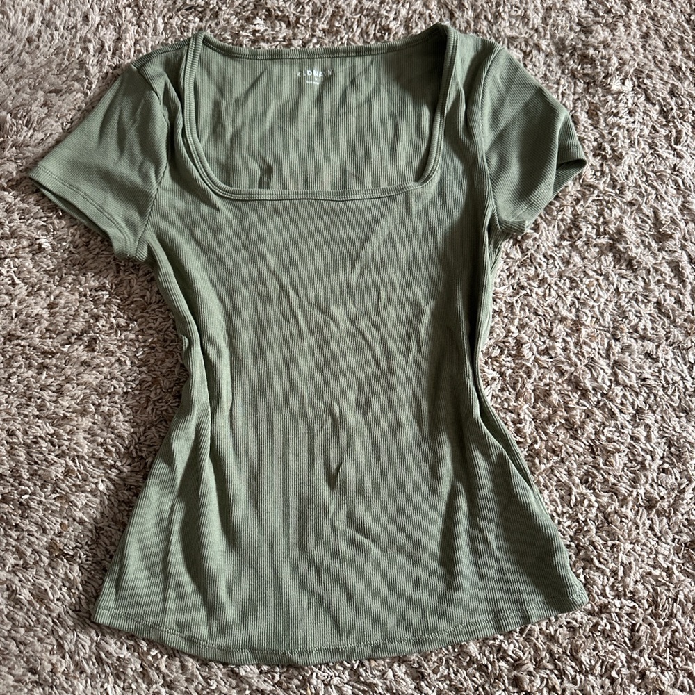 Old Navy Green Fitted Short Sleeve T-Shirt